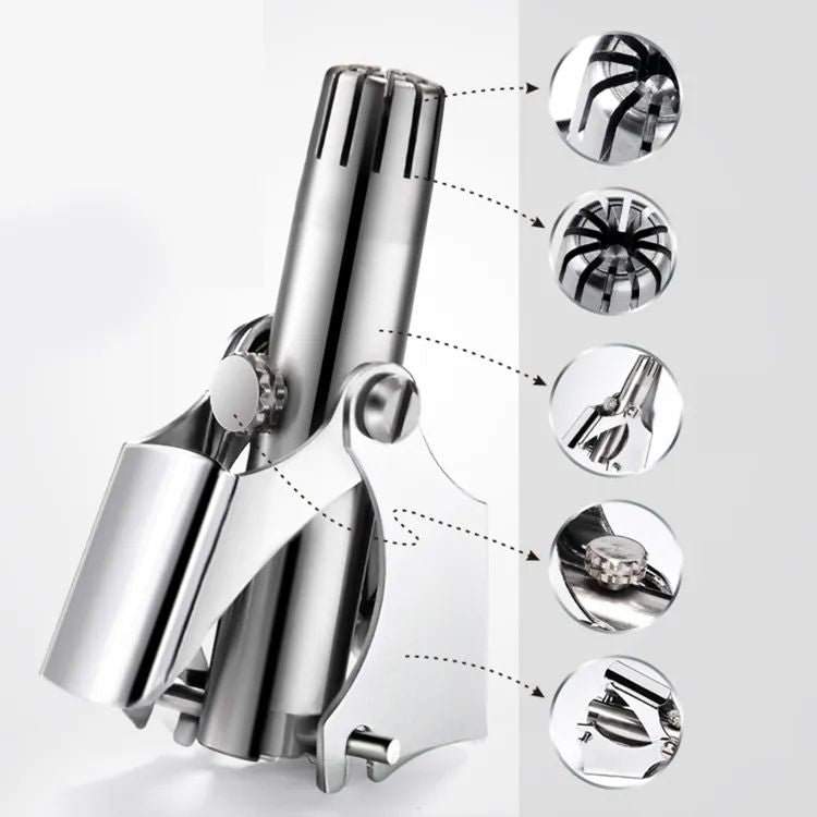 Portable Stainless Steel Manual Nose & Ear Hair Trimmer