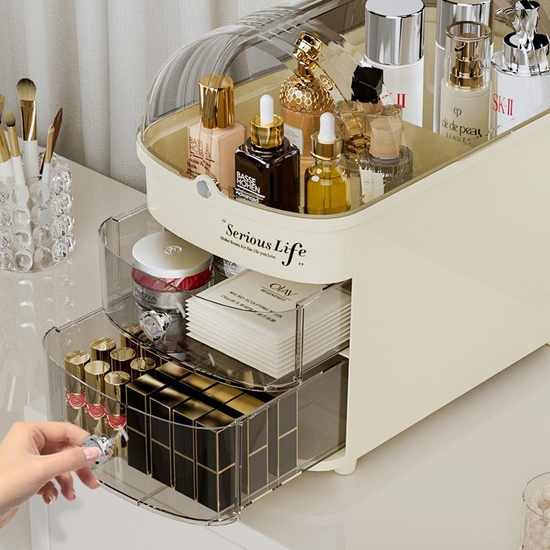 Elegant Makeup Organizer with Transparent Cover