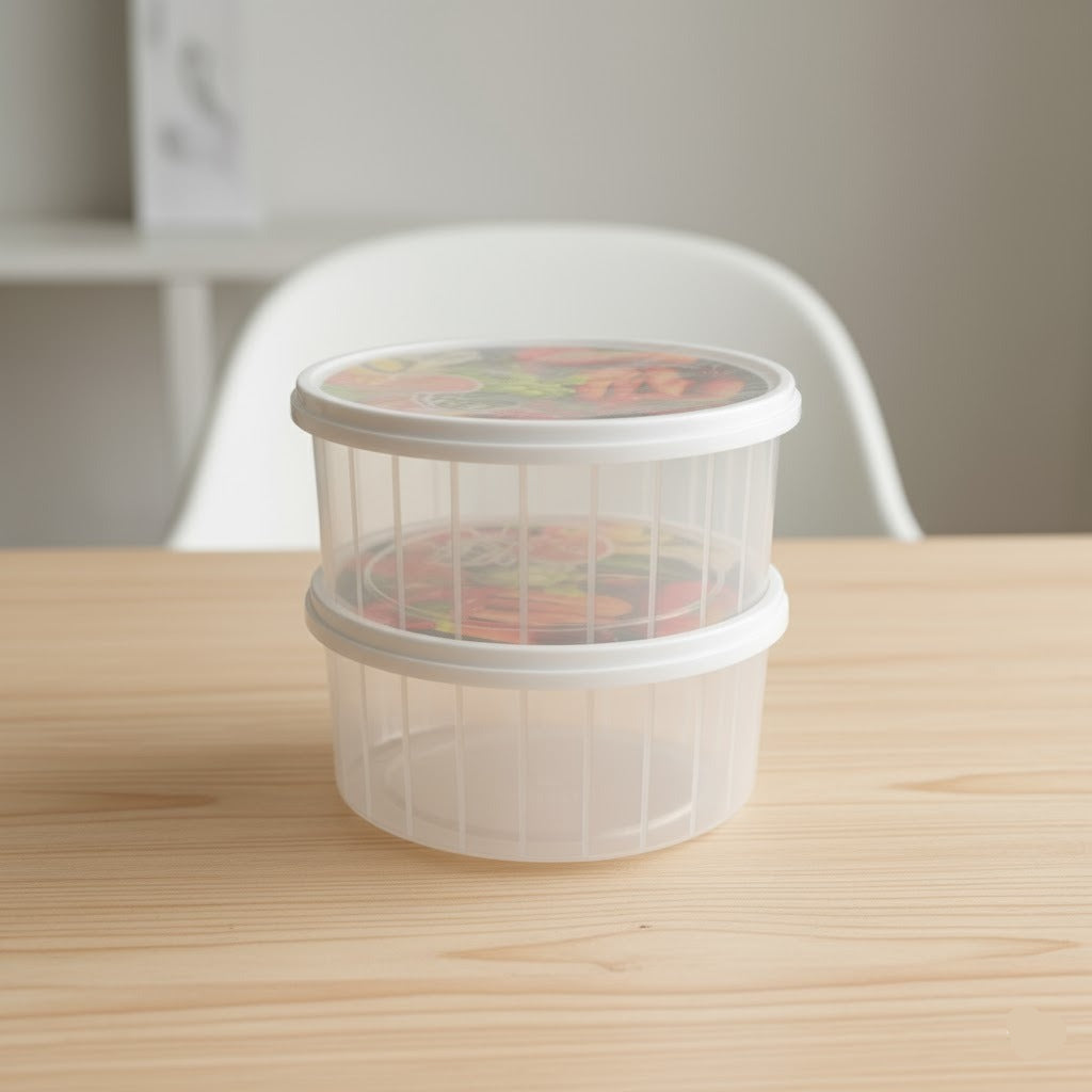 2PCs Round Food Storage Container